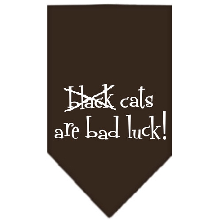 Black Cats are Bad Luck Screen Print Bandana Cocoa Large